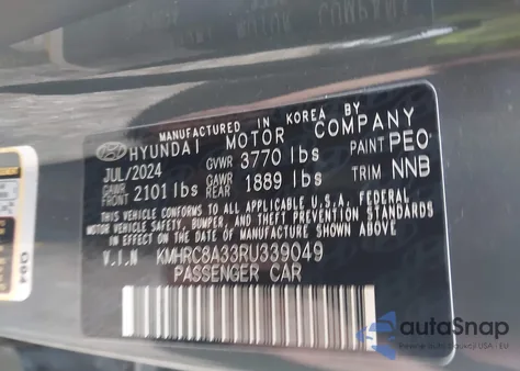 2024 Hyundai Venue Limited from USA, damaged, VIN KMHRC8A33RU339049